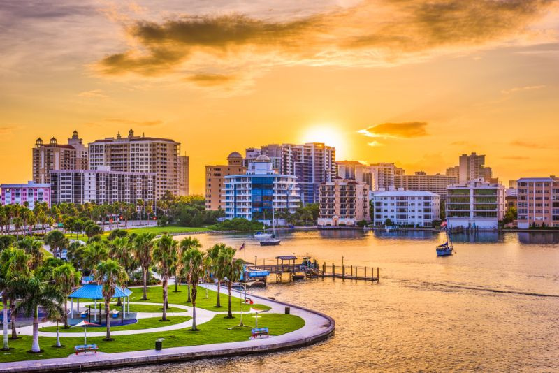 Hvad er de 8 sikreste kvarterer i Sarasota, Florida?